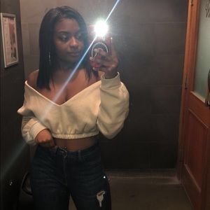 Sand Crop Off Shoulder Sweater